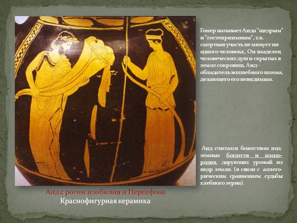 Изображения Персефоны на керамике