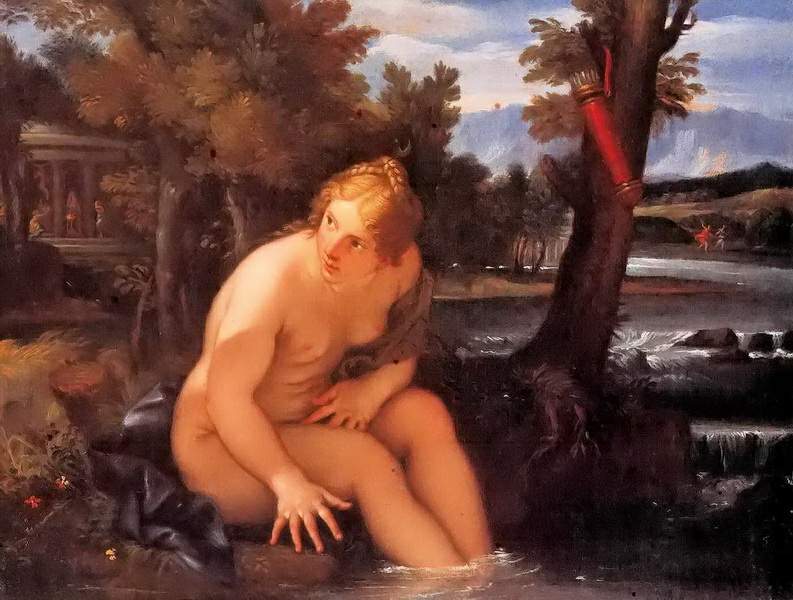 Картина Маратта Карло, Диана во время купания.