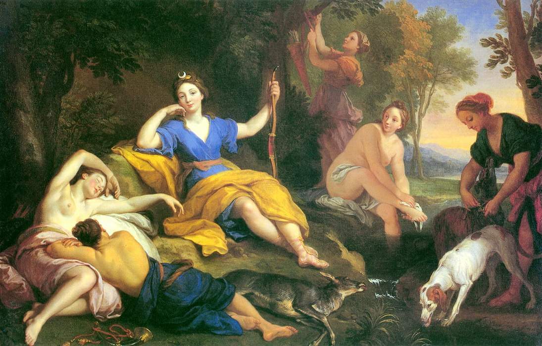 Картина Булонь Луи Младший, Отдых Артемиды после охоты.