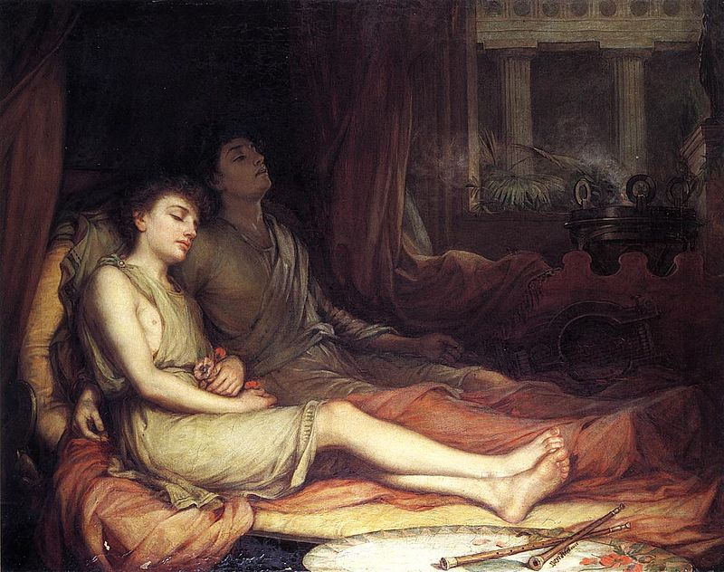 Картина Гипнос и Танатос: Сон и смерть его сводного брата , Джон Уильям Уотерхаус , 1874 г.