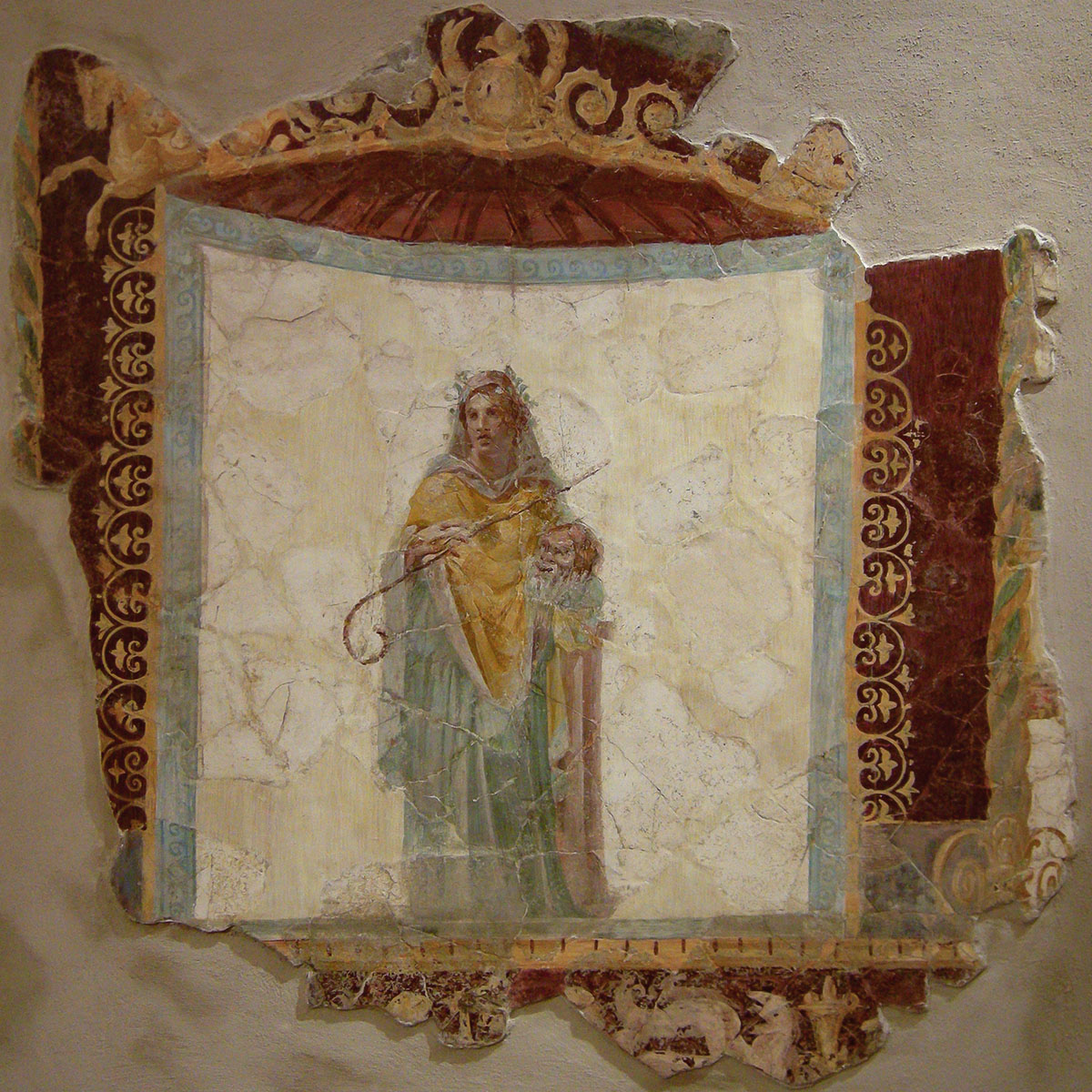 Талия. Фреска из Стабий, вилла Сан-Марко, помещение 1. Кастелламмаре-ди-Стабия, Стабианский антикварий. Италия