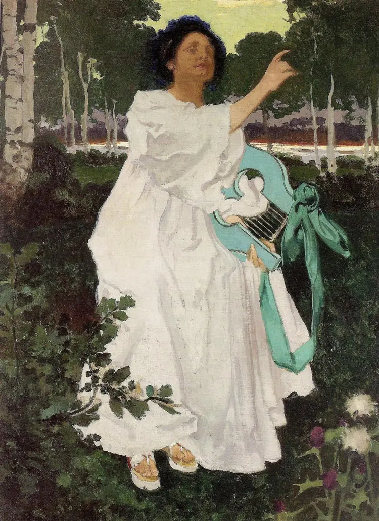Картина Муза. Юзеф Мехоффер. 1897