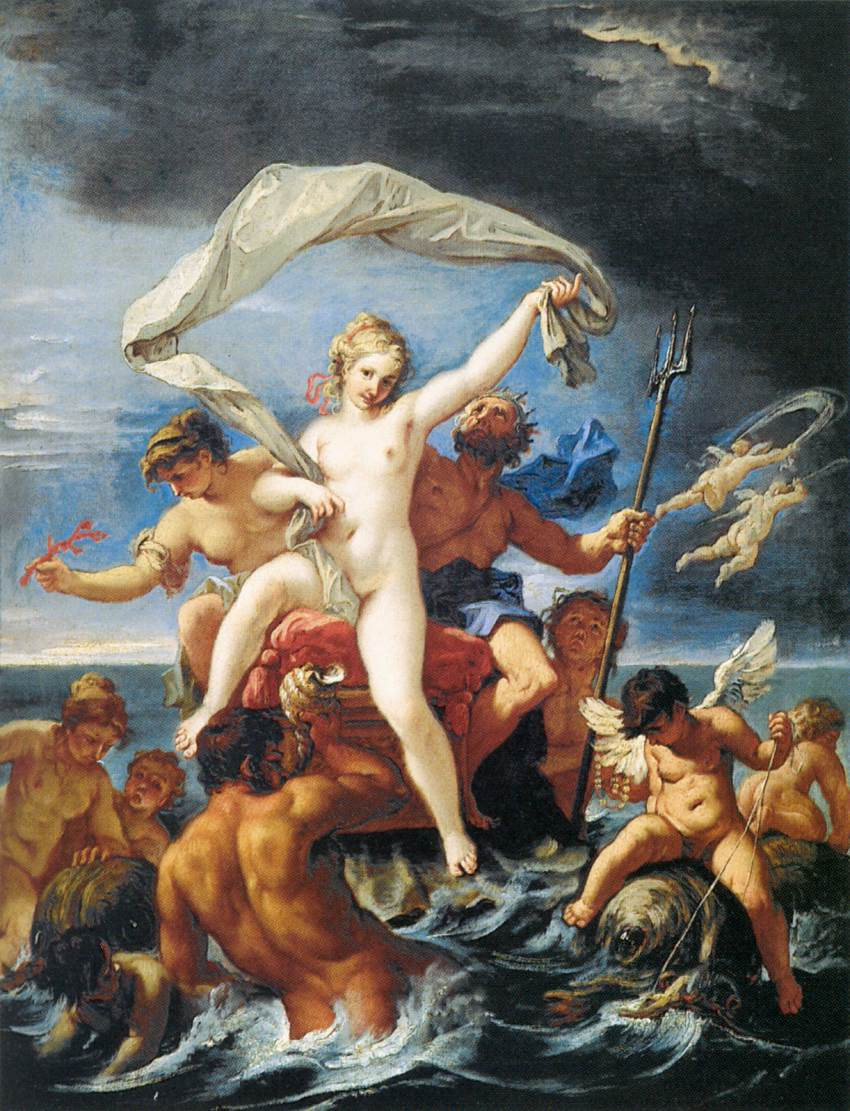 Картина - Нептун и Амфитрита. Себастьяно Риччи, 1691-1694. Музей Тиссена-Борнемисы, Мадрид, Испания