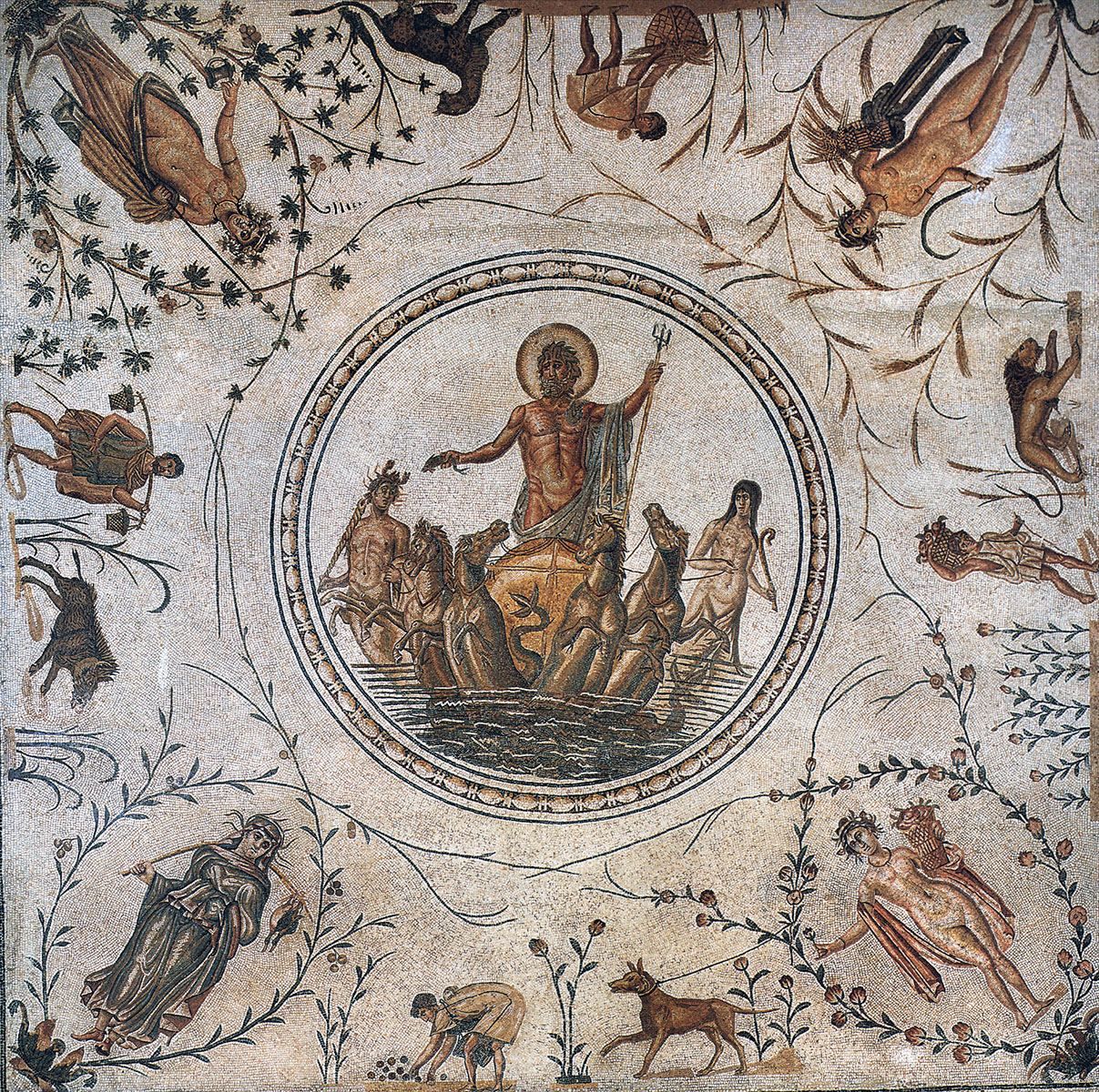 Картина - Мозаика. Триумф Нептуна. Середина II в. Национальный музей Бардо. Тунис