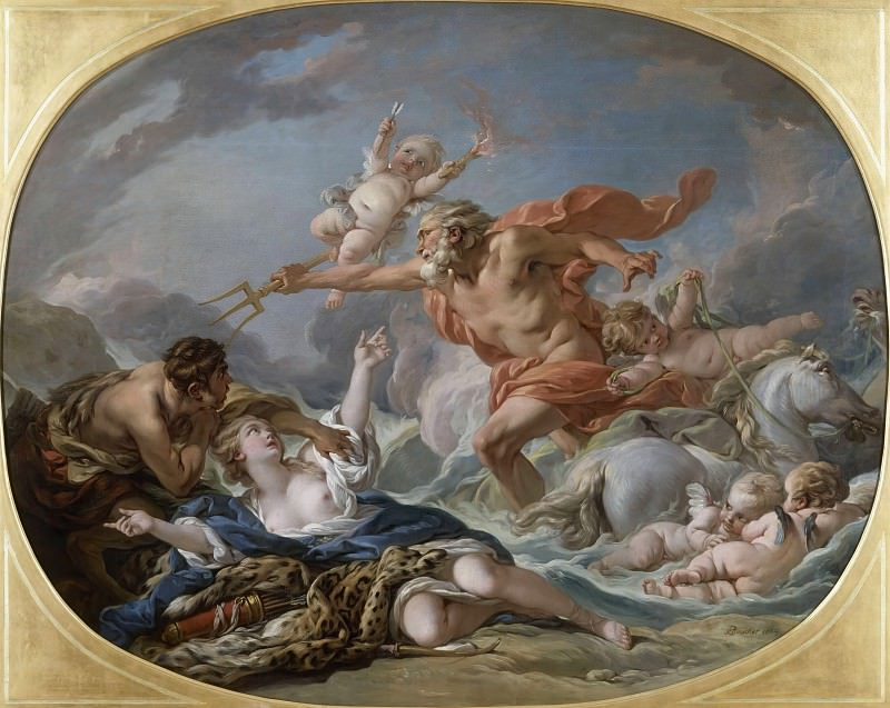 Картина - Франсуа Буше – Нептун и Амимона, 1764. Версальский дворец, Париж, Франция