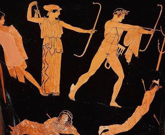 Артемида, Аполлон и дети Ниобы, 5 века до н.э., Лувр