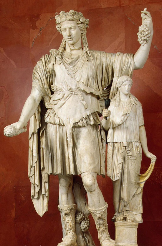 Дионис-Вакх, греко-римская мраморная статуя 2 век н.э., Государственный Эрмитаж
