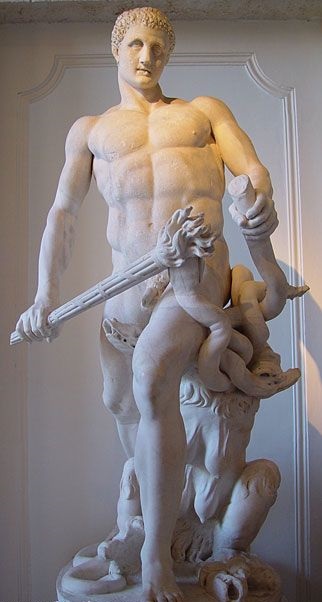 Геракл-Геркулес и Гидра, греко-римская мраморная статуя, Национальный римский музей Палаццо Альтемпс
