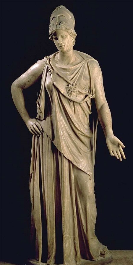 Афина-Паллада, греко-римская мраморная статуя, 2 век н.э., Лувр