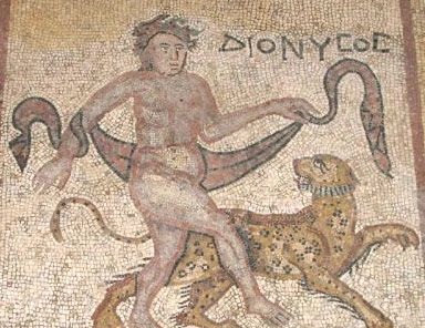 Дионис и пантера, греко-римская мозаика, Британский музей