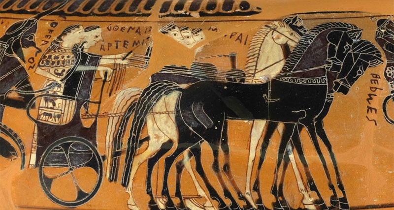 Артемида, Афина и Мойры, 6 века до н.э., Британский музей