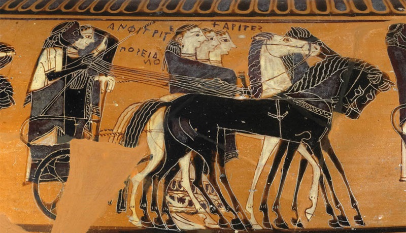 Посейдон, Амфитрита и хариты, 6 век до н.э., Британский музей