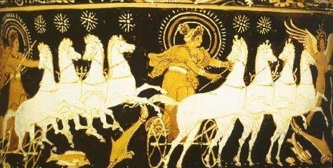 Гелий-солнце, Эос-заря и Эосфор-утренняя звезда, 4 век до н.э., Государственное античное собрание
