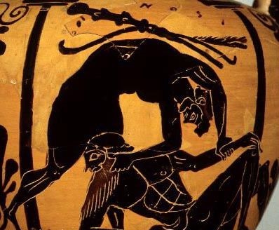 Геракл борется с Антеем, 5 век до н.э., Художественный музей Тампы.