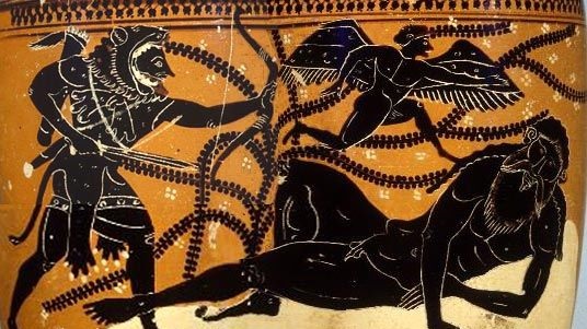Геракл, Алкионей и Гипнос, 6 века до н.э., Художественный музей Толедо