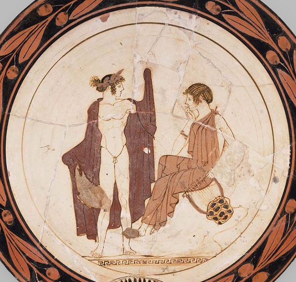 Аполлон и муза Каллиопа, 5 век до н.э., Музей изящных искусств Бостона