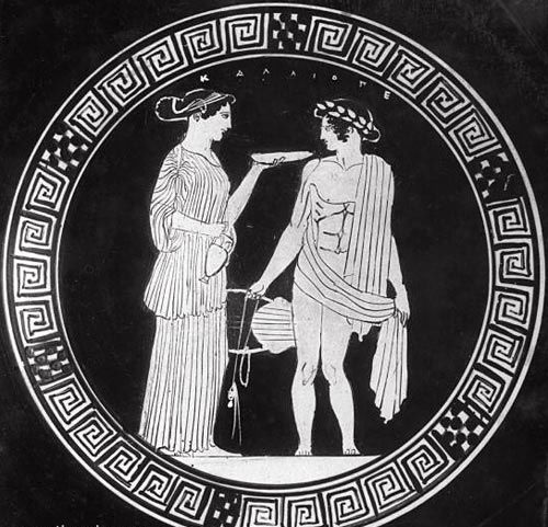 Муза Каллиопа и Аполлон, 5 век до н.э., Музей Виктории и Альберта