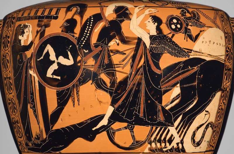 Ирида, Ахиллес и тело Гектора, 6 век до н.э., Музей изящных искусств Бостона.