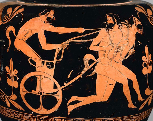 Сатиры с колесницей, 5 век до н.э., Музей изящных искусств Бостона.