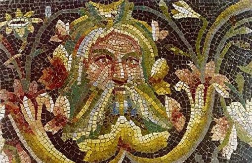 Речной бог Евфрат, греко-римская мозаика 1-2 вв. н.э., Археологический музей Газиантепа.