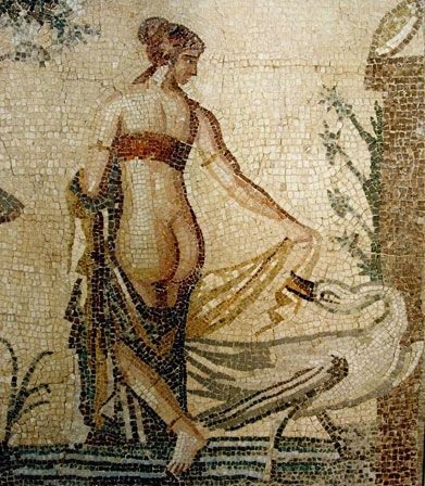 Леда и лебедь, греко-римская мозаика 3 век нашей эры, Кипрский музей